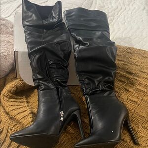 Fashion Nova Black Over the Knee Boots